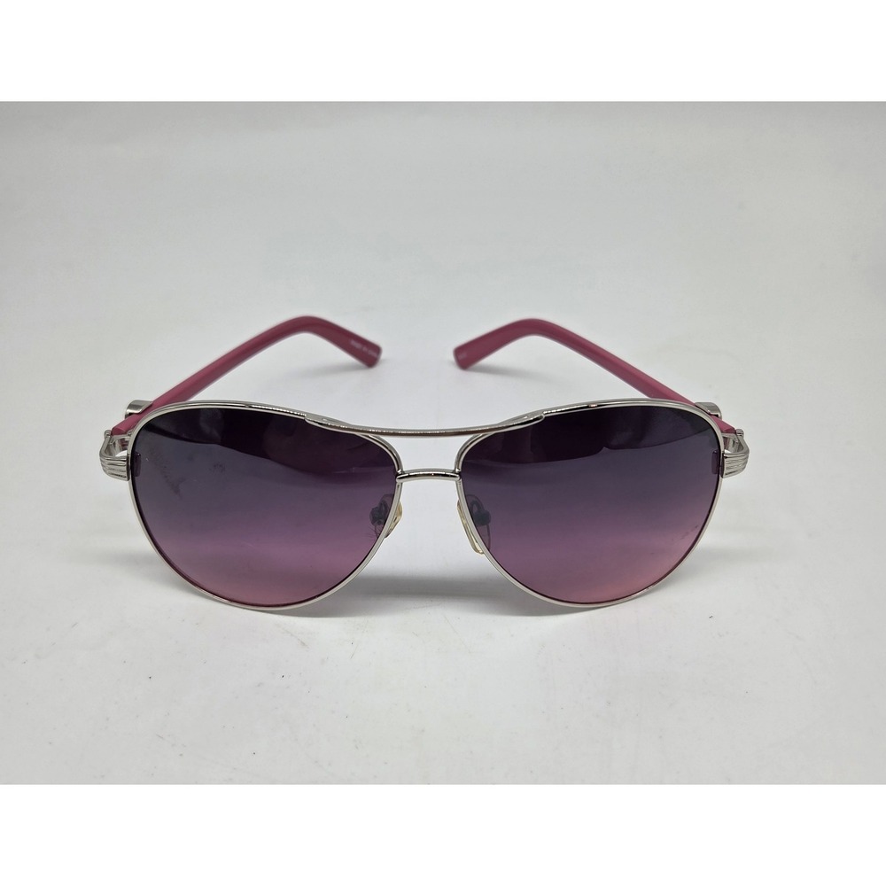 Michael Kors Aviator Sunglasses Silver Frame Pink Temples Purple Gradient Lens